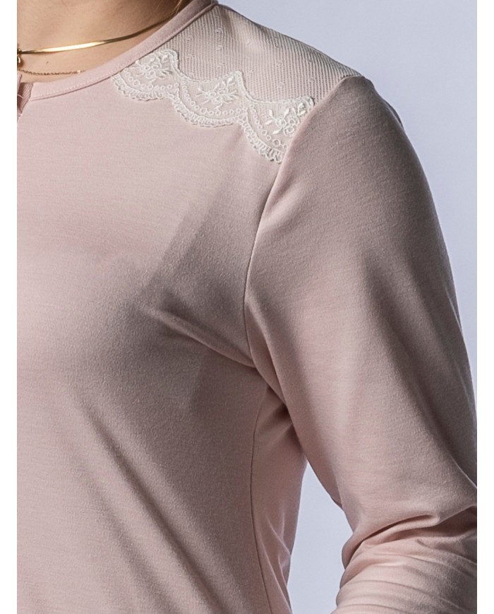Camicia da notte aperta avanti in cotone modal Toscana Lingerie art. Cinzia