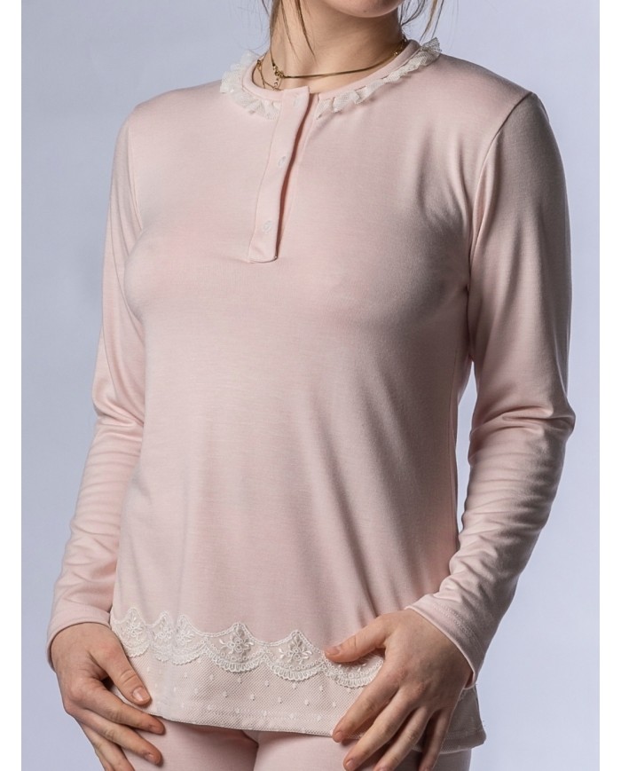Pigiama serafino in cotone modal Toscana Lingerie art. Cinzia