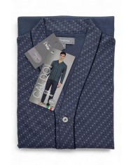 Pigiama uomo 100% caldo cotone aperto avanti Bip Bip 6878