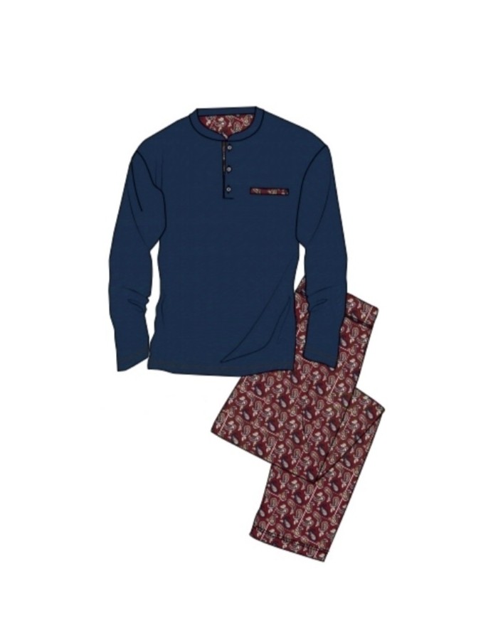 Pigiama uomo 100% caldo cotone Bip Bip 6889 - Made in Italy