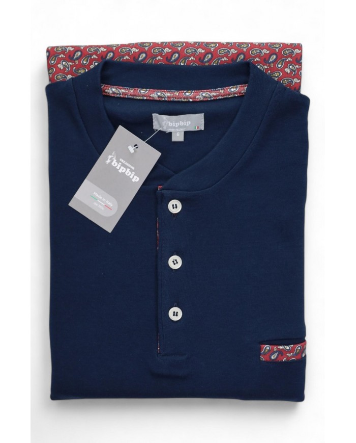Pigiama uomo 100% caldo cotone Bip Bip 6889 - Made in Italy