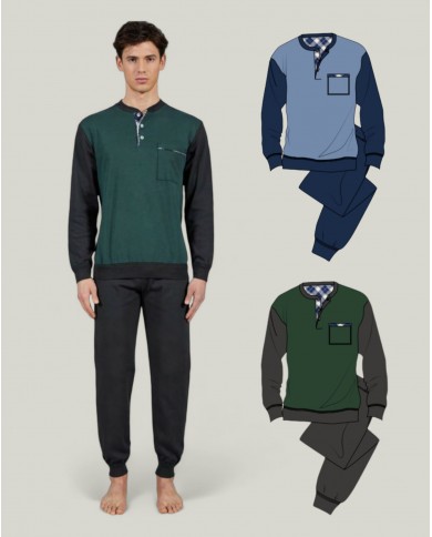 Pigiama uomo 100% caldo cotone Bip Bip Conquista 7124