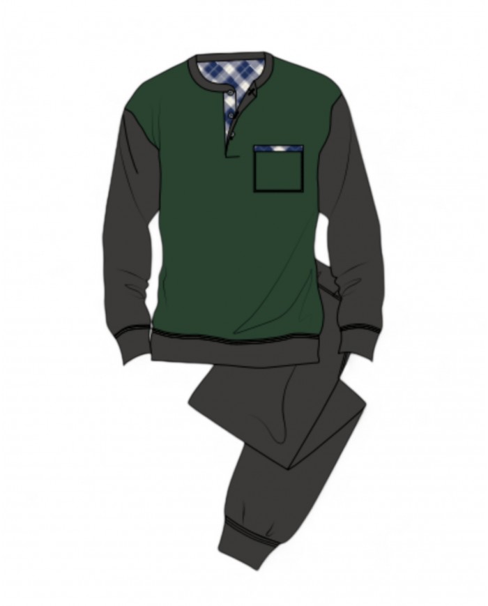 Pigiama uomo 100% caldo cotone Bip Bip Conquista 7124