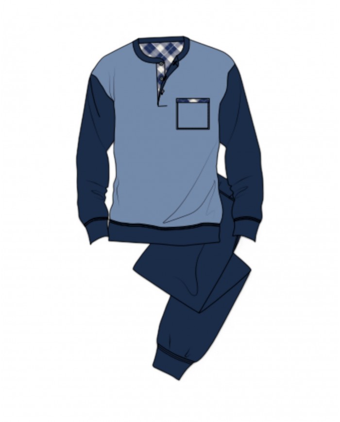 Pigiama uomo 100% caldo cotone Bip Bip Conquista 7124