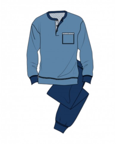 Pigiama uomo 100% caldo cotone Bip Bip Conquista 6438