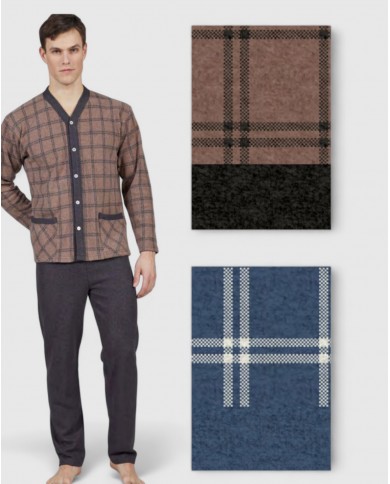 Pigiama uomo cardigan in caldo punto milano Bip Bip Conquista 7170
