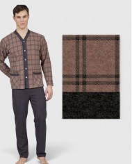 Pigiama uomo cardigan in caldo punto milano Bip Bip Conquista 7170