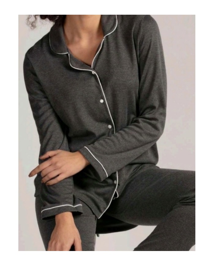 Pigiama donna invernale in caldo cotone taglio giacca Lunatica 42146