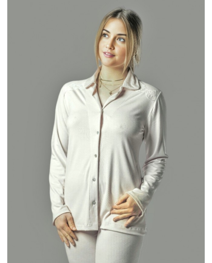 Pigiama invernale caldo cotone aperto avanti modal Toscana Lingerie - Cinzia
