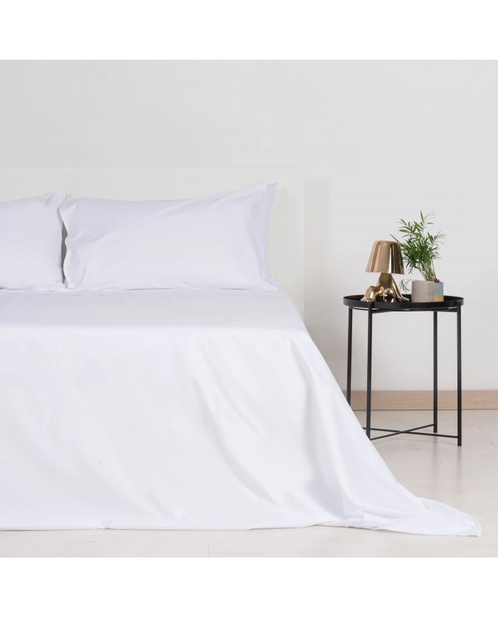 Lenzuolo matrimoniale senza angoli in percalle di puro cotone 270x290