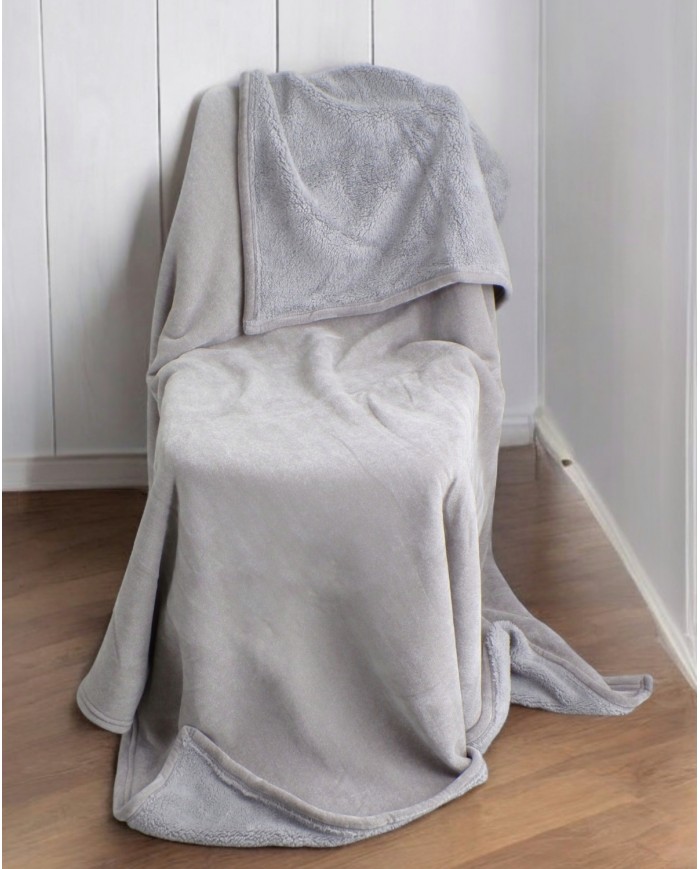 Luxury Plaid matrimoniale in ciniglia con retro in sherpa Zermatt Acca24 200x240cm