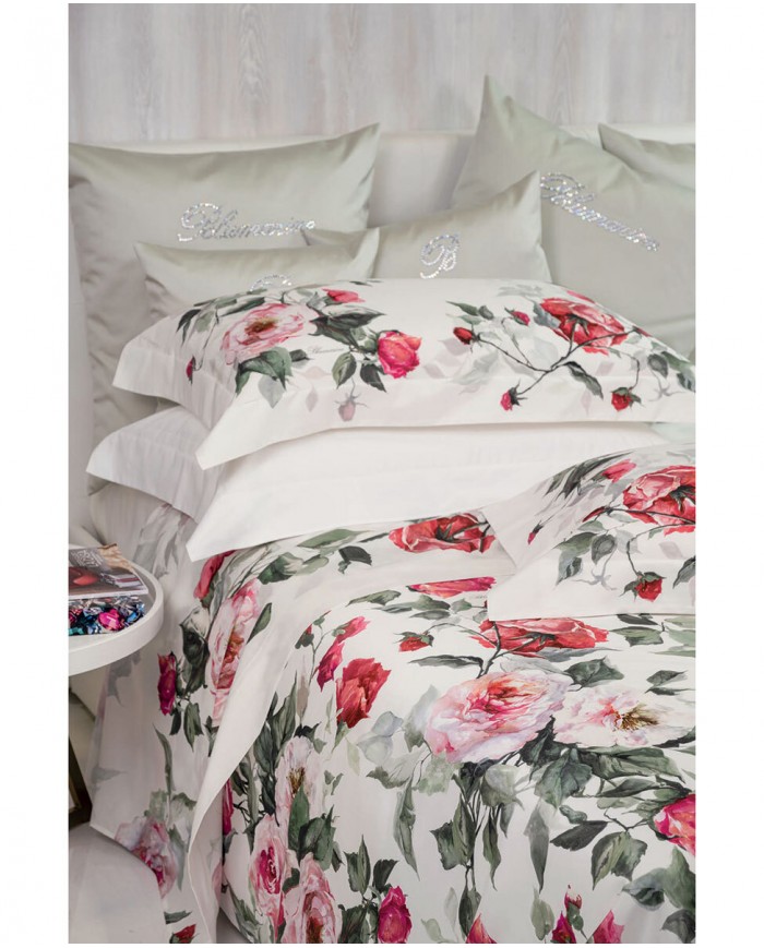 Completo lenzuola in raso di puro cotone Blumarine Adele