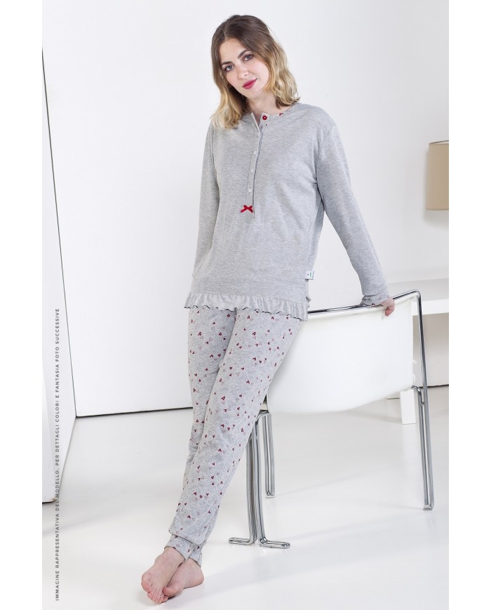 Pigiama Donna 100% caldo cotone Pop Corn Industry D9389 - MADE IN ITALY
