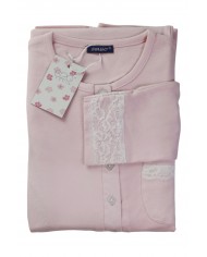 Vestaglia Donna 100% caldo cotone con bottoni S2G D9297