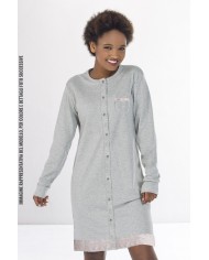 Vestaglia Donna 100% caldo cotone con bottoni S2G D9297