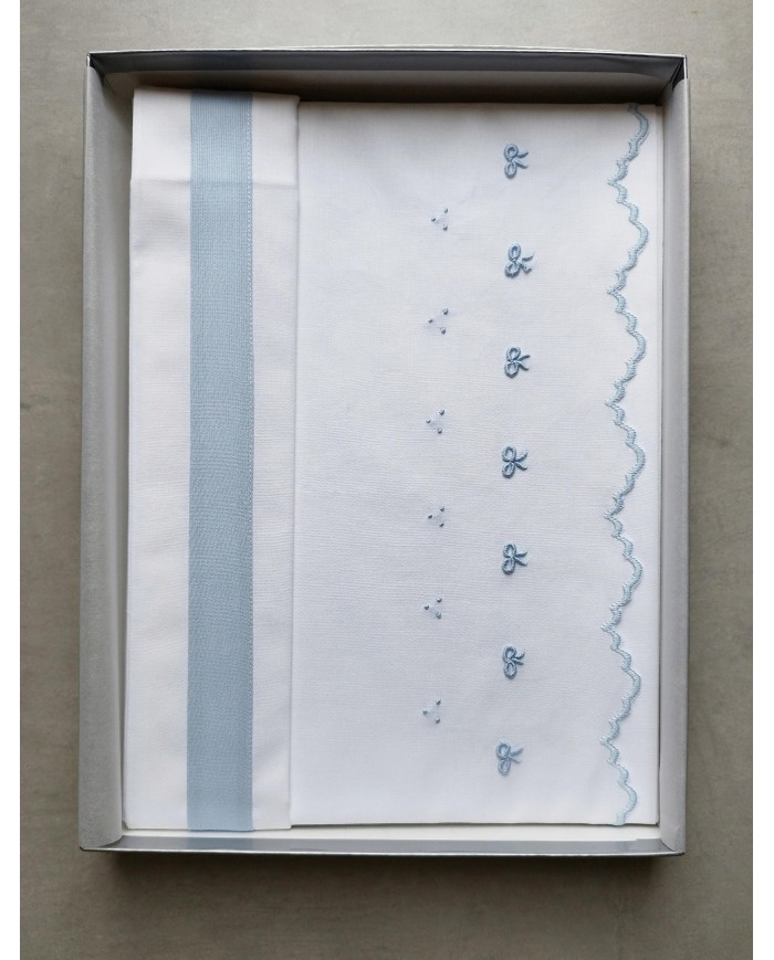 Completo lenzuola culla lettino ricamato a mano Elite pour le Bebè