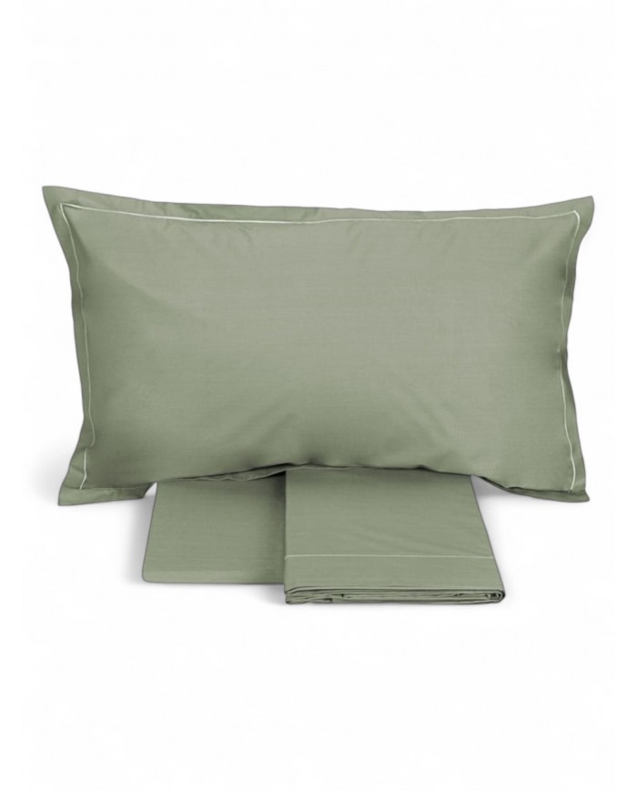 Completo lenzuola matrimoniale in percalle tinta unita Fazzini Teseo