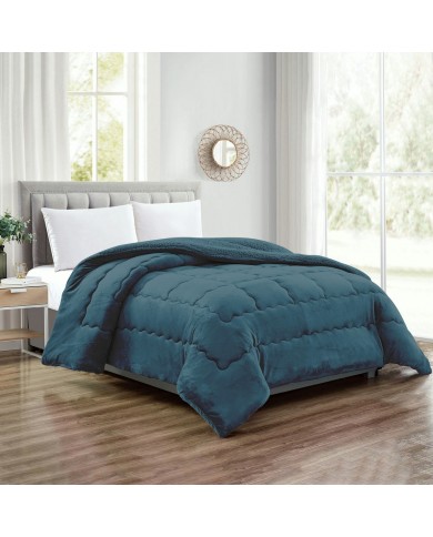 Trapunta letto singolo, velluto e retro in sherpa Sofficissima Trapunta letto singolo, velluto e retro in sherpa Sofficissima