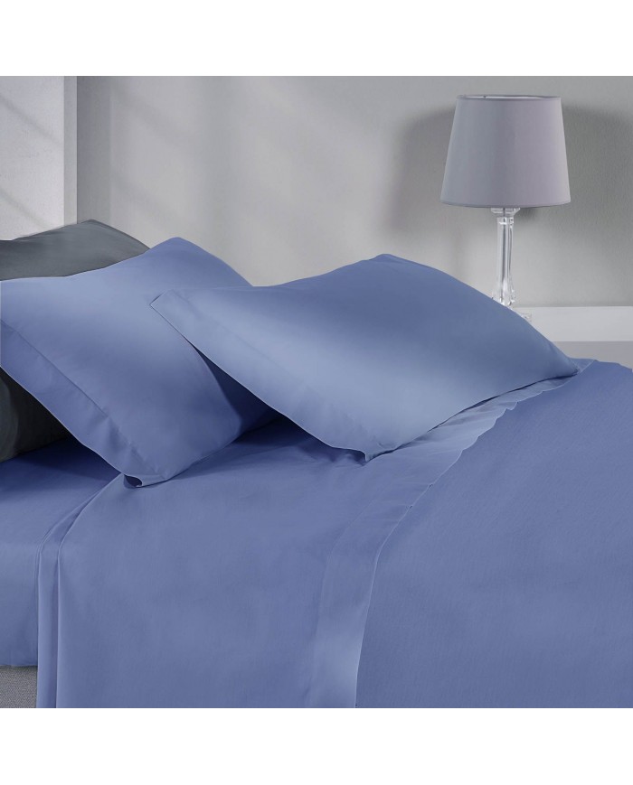 Completo lenzuola matrimoniale in percalle Louisiana Mirabello