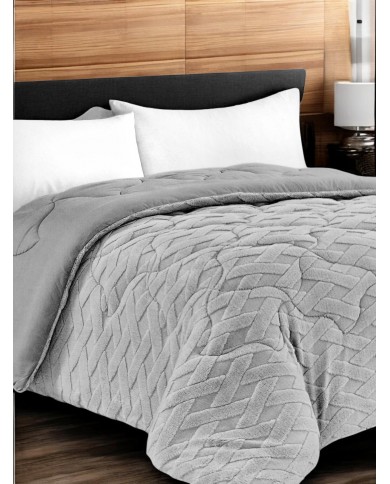 Trapunta matrimoniale in sherpa jacquard art. Quadrotta