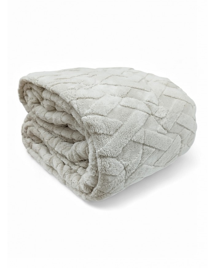 Trapunta matrimoniale in sherpa jacquard art. Quadrotta