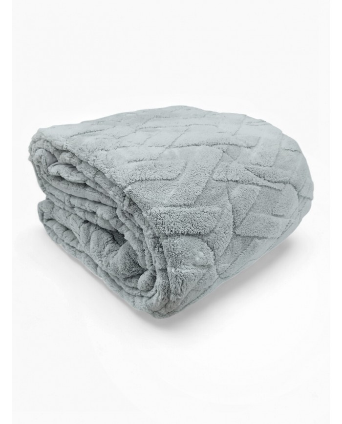 Trapunta matrimoniale in sherpa jacquard art. Quadrotta