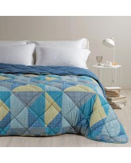 Trapunta letto singolo cotone Caleffi Denim Blues