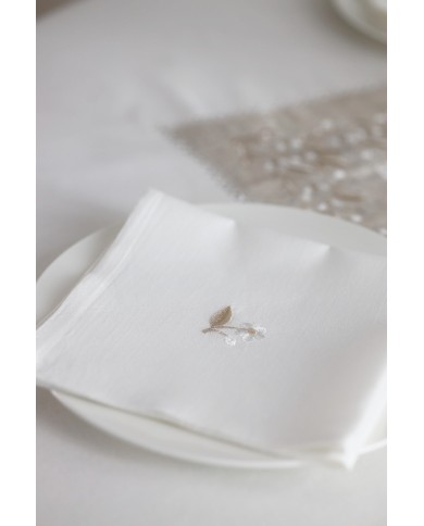 Servizio da tavola TONDO MAXI con tovaglia bianca ed ecrù art. 05721