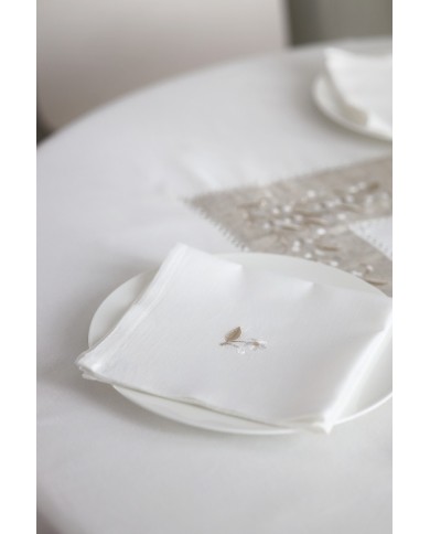 Servizio da tavola TONDO MAXI con tovaglia bianca ed ecrù art. 05721