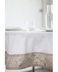 Servizio da tavola TONDO MAXI con tovaglia bianca ed ecrù art. 05721