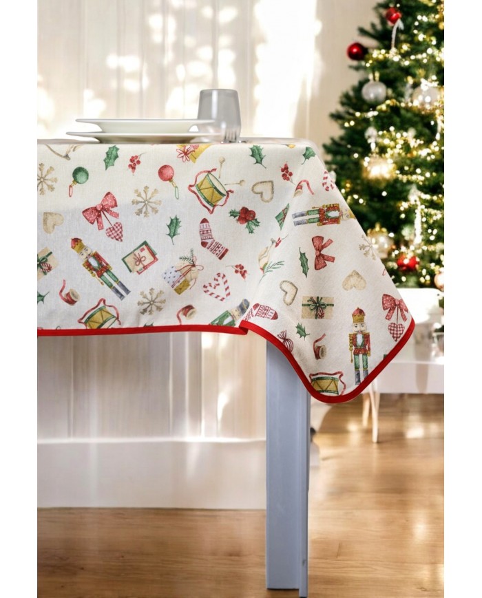 Tovaglia di Natale 6 posti Schiaccianoci - Made in Italy
