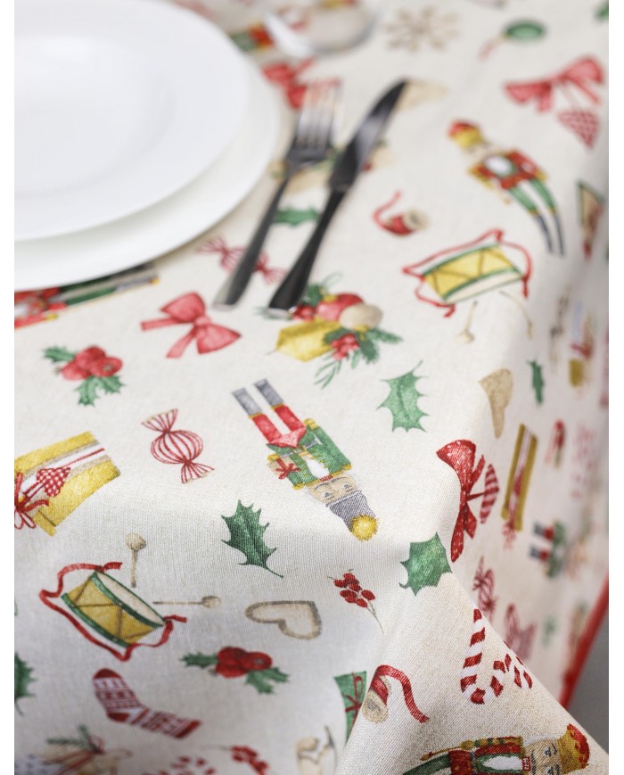 Tovaglia di Natale 6 posti Schiaccianoci - Made in Italy