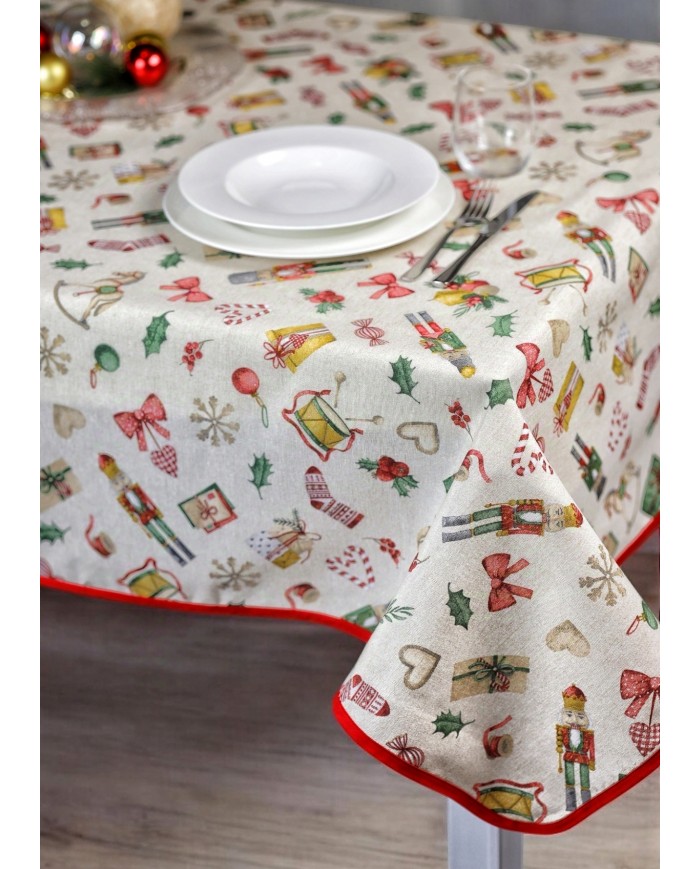 Tovaglia di Natale 6 posti Schiaccianoci - Made in Italy
