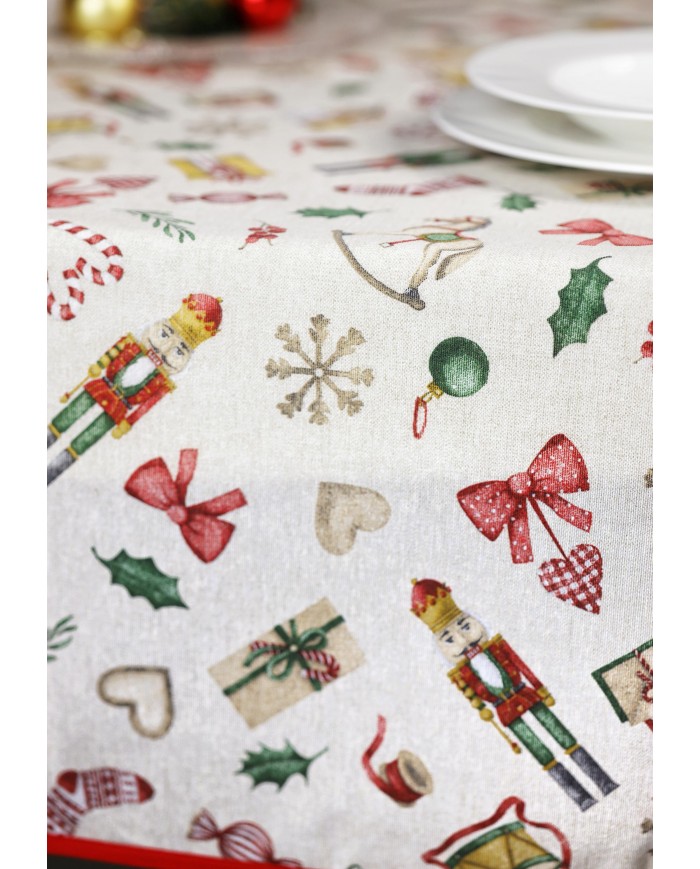 Tovaglia di Natale 6 posti Schiaccianoci - Made in Italy