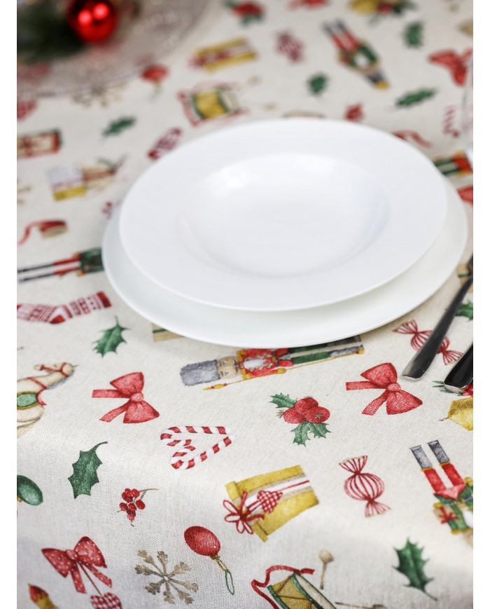 Tovaglia di Natale 6 posti Schiaccianoci - Made in Italy