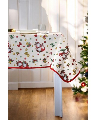 Tovaglia di Natale 6 posti Folletti - Made in Italy