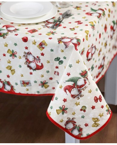 Tovaglia di Natale 6 posti Folletti - Made in Italy