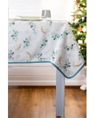 Tovaglia di Natale 6 posti Eucalipto Glitter - 100% Cotone - Made in Italy