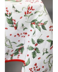 Tovaglia di Natale 6 posti Agrifoglio - 100% Cotone - Made in Italy