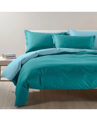 Completo copripiumino da una piazza e mezza Caleffi Bicolor - 100% Cotone - Made in Italy