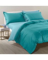 Completo copripiumino da una piazza e mezza Caleffi Bicolor - 100% Cotone - Made in Italy