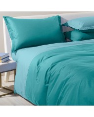 Completo copripiumino da una piazza e mezza Caleffi Bicolor - 100% Cotone - Made in Italy