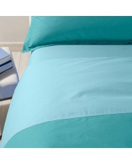 Completo copripiumino da una piazza e mezza Caleffi Bicolor - 100% Cotone - Made in Italy