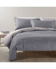 Completo copripiumino da una piazza e mezza Caleffi Bicolor - 100% Cotone - Made in Italy