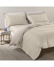 Completo copripiumino da una piazza e mezza Caleffi Bicolor - 100% Cotone - Made in Italy