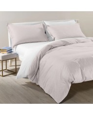 Completo copripiumino da una piazza e mezza Caleffi Bicolor - 100% Cotone - Made in Italy