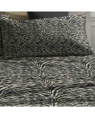 Completo lenzuola matrimoniale in percalle di cotone animalier Madeleine by Laura Biagiotti