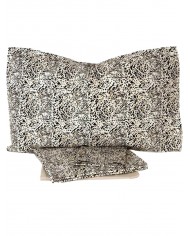 Completo Lenzuola con balza in raso di cotone matrimoniale Raquel, CAREZZE