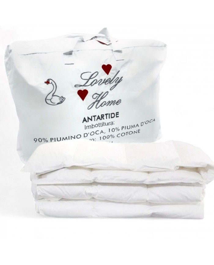 Piumino d'oca matrimoniale in puro cotone Antartide