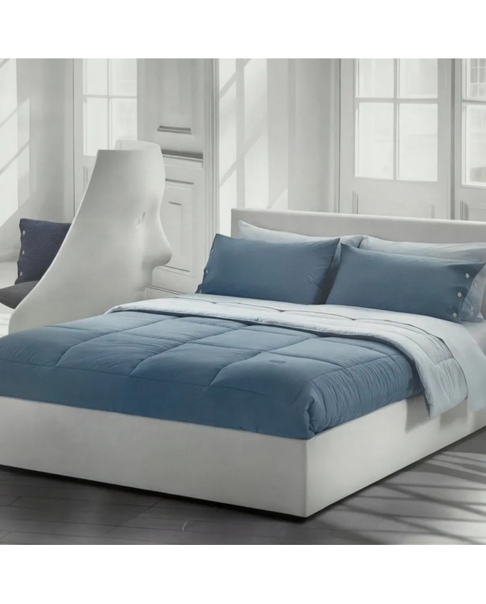 Trapunta matrimoniale in percalle di puro cotone tinta unita Bellora